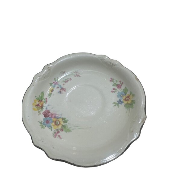 Vintage Homer Laughlin Virginia Rose Saucers Set of 4 - AS IS Crafters Lot - Picture 2 of 4